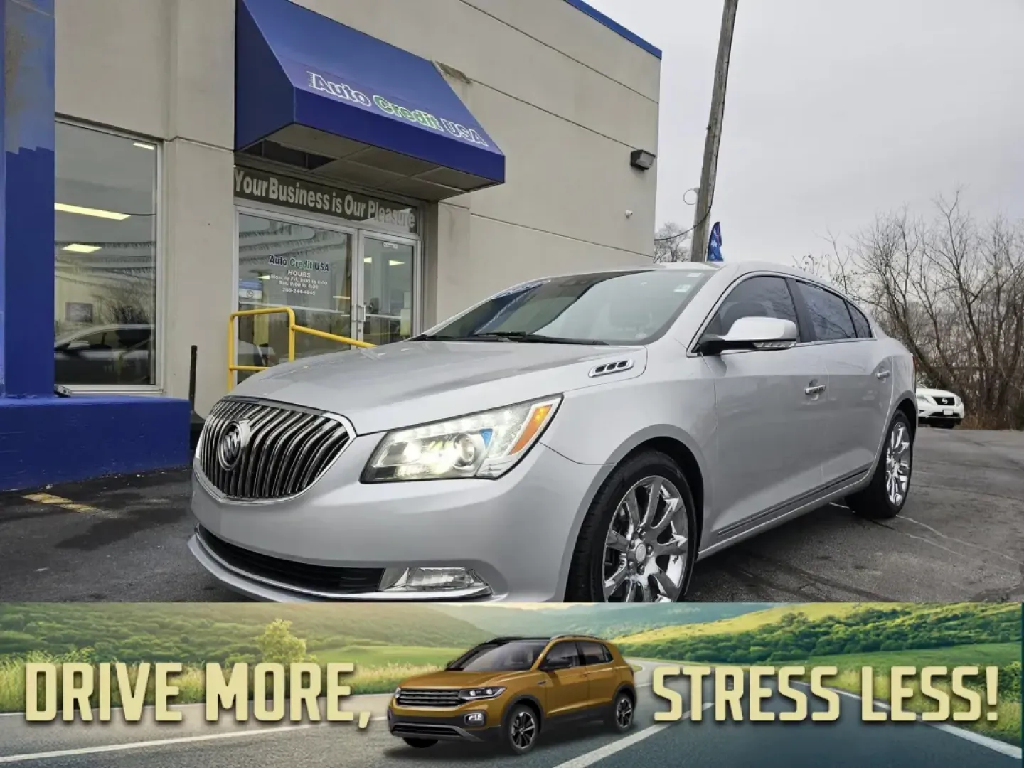 2014 WHITE /Tan Buick LACROSSE Leather Package (1G4GB5G32EF) with an 3.6L V6 DOHC 24V FFV engine, 6-Speed Automatic transmission, located at 502 South Main Street, Columbia City, IN, 46725, (260) 244-4645, 41.151382, -85.490578 - 2014 Buick LACROSSE Leather Package - Photo#0
