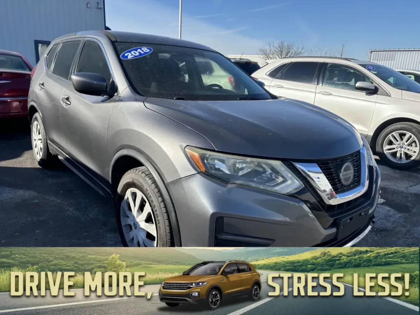 2018 GRAY Nissan ROGUE S; SL; SV SV 2WD (5N1AT2MT5JC) with an 2.5L L4 DOHC 16V engine, CVT transmission, located at 100 West Coliseum Boulevard, Fort Wayne, IN, 46805, (260) 471-0567, 41.119961, -85.140312 - 2018 Nissan ROGUE S; SL; SV SV 2WD - Photo#0