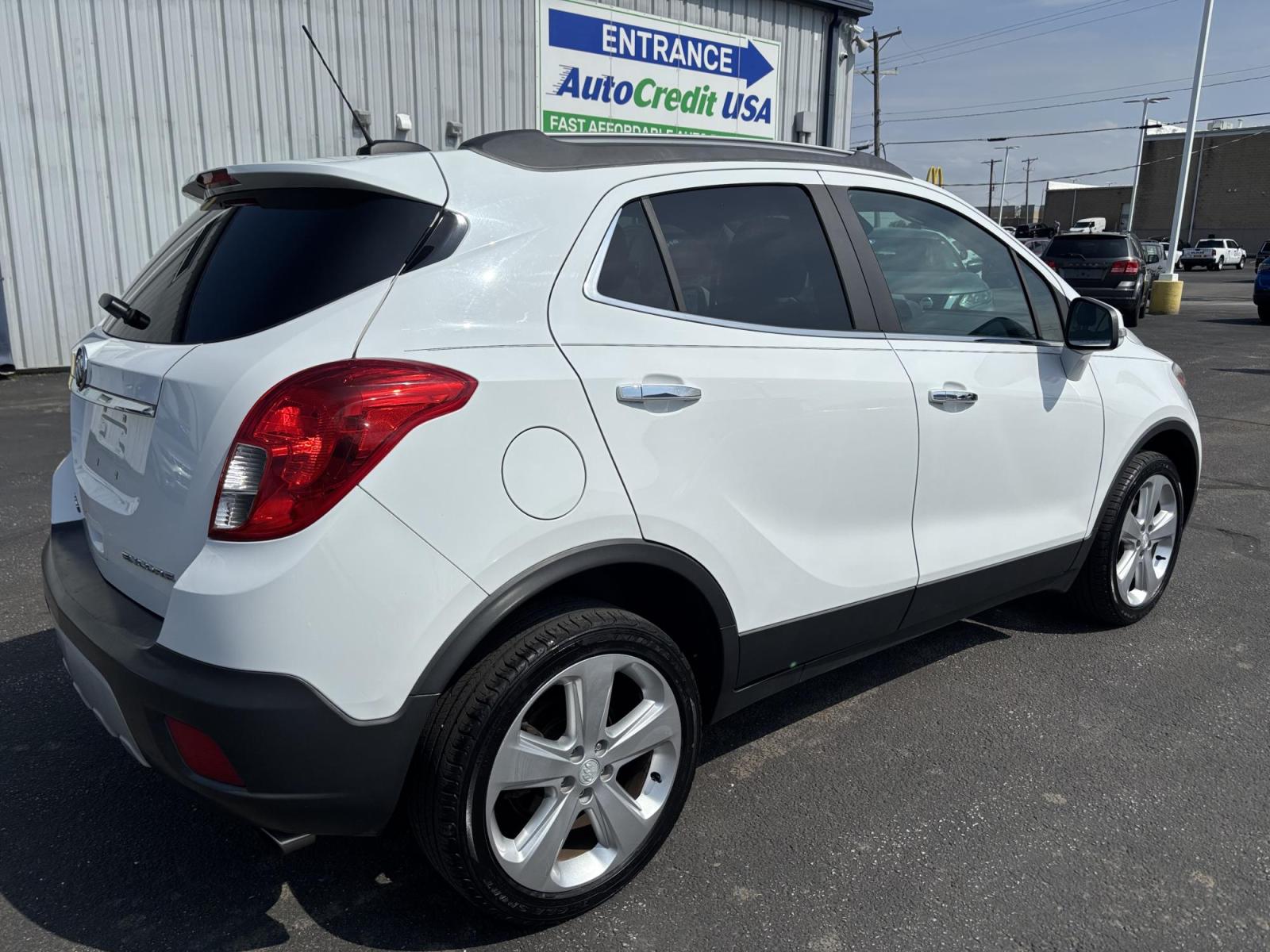2016 WHITE /black Buick Encore Base FWD (KL4CJASB2GB) with an 1.4L L4 DOHC 16V TURBO engine, 6A transmission, located at 100 West Coliseum Boulevard, Fort Wayne, IN, 46805, (260) 471-0567, 41.119961, -85.140312 - Photo#3