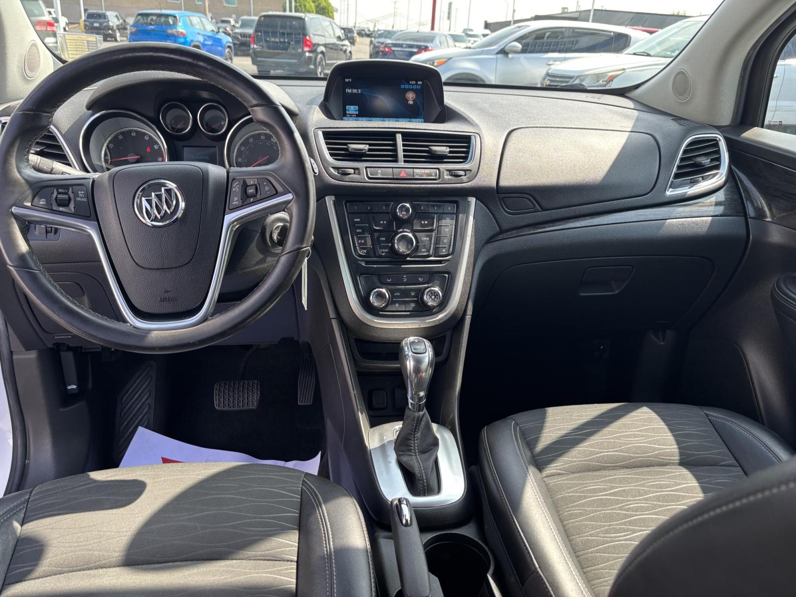 2016 WHITE /black Buick Encore Base FWD (KL4CJASB2GB) with an 1.4L L4 DOHC 16V TURBO engine, 6A transmission, located at 100 West Coliseum Boulevard, Fort Wayne, IN, 46805, (260) 471-0567, 41.119961, -85.140312 - Photo#5
