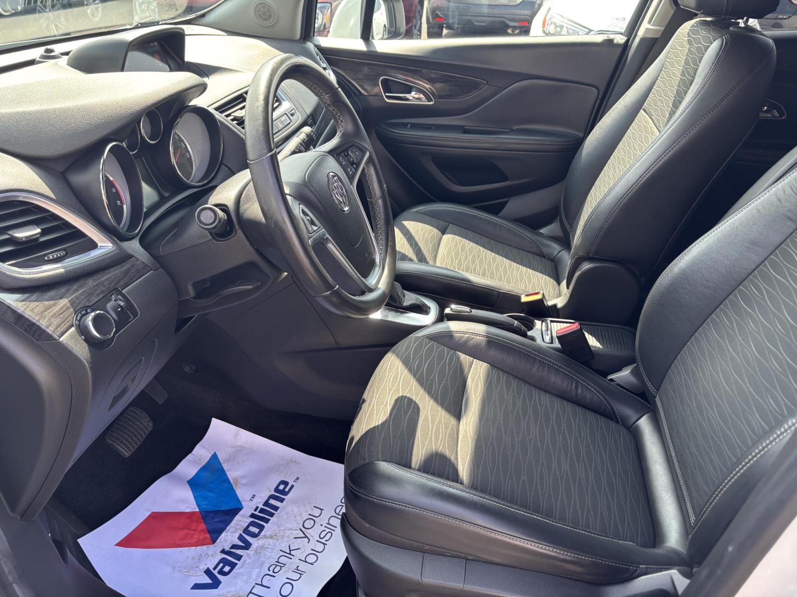 2016 WHITE /black Buick Encore Base FWD (KL4CJASB2GB) with an 1.4L L4 DOHC 16V TURBO engine, 6A transmission, located at 100 West Coliseum Boulevard, Fort Wayne, IN, 46805, (260) 471-0567, 41.119961, -85.140312 - Photo#6