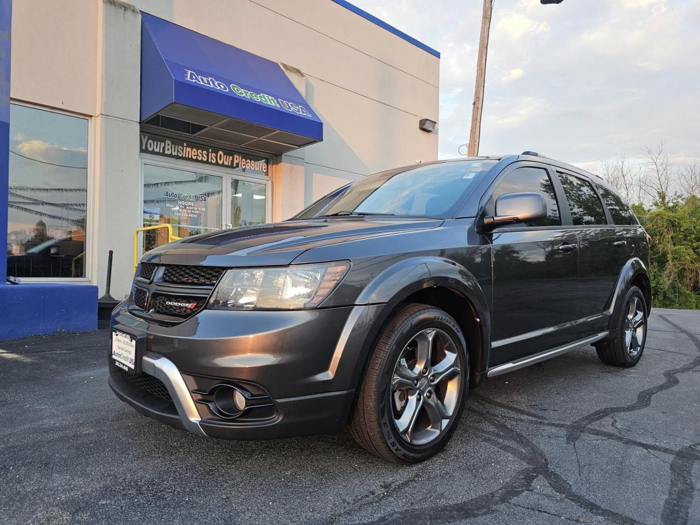 2017 BLACK /BLACK Dodge Journey Crossroad (3C4PDCGB3HT) with an 2.4L L4 DOHC 16V engine, 4A transmission, located at 502 South Main Street, Columbia City, IN, 46725, (260) 244-4645, 41.151382, -85.490578 - Photo#0