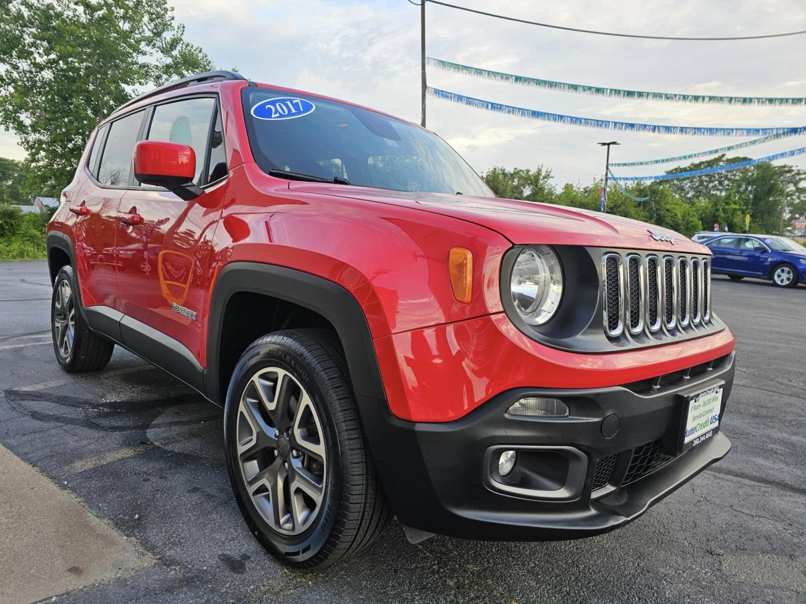 2017 RED /BLACK Jeep Renegade Latitude 4WD (ZACCJBBBXHP) with an 2.4L L4 DOHC 16V engine, 6M transmission, located at 502 South Main Street, Columbia City, IN, 46725, (260) 244-4645, 41.151382, -85.490578 - Photo#1